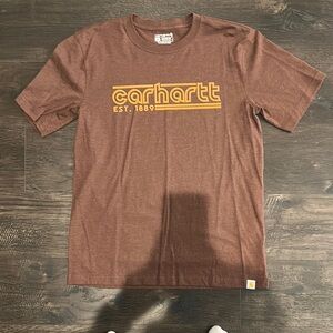 BROWN RELAXED FIT LIGHTWEIGHT SHORT-SLEEVE LOGO GRAPHIC T-SHIRT